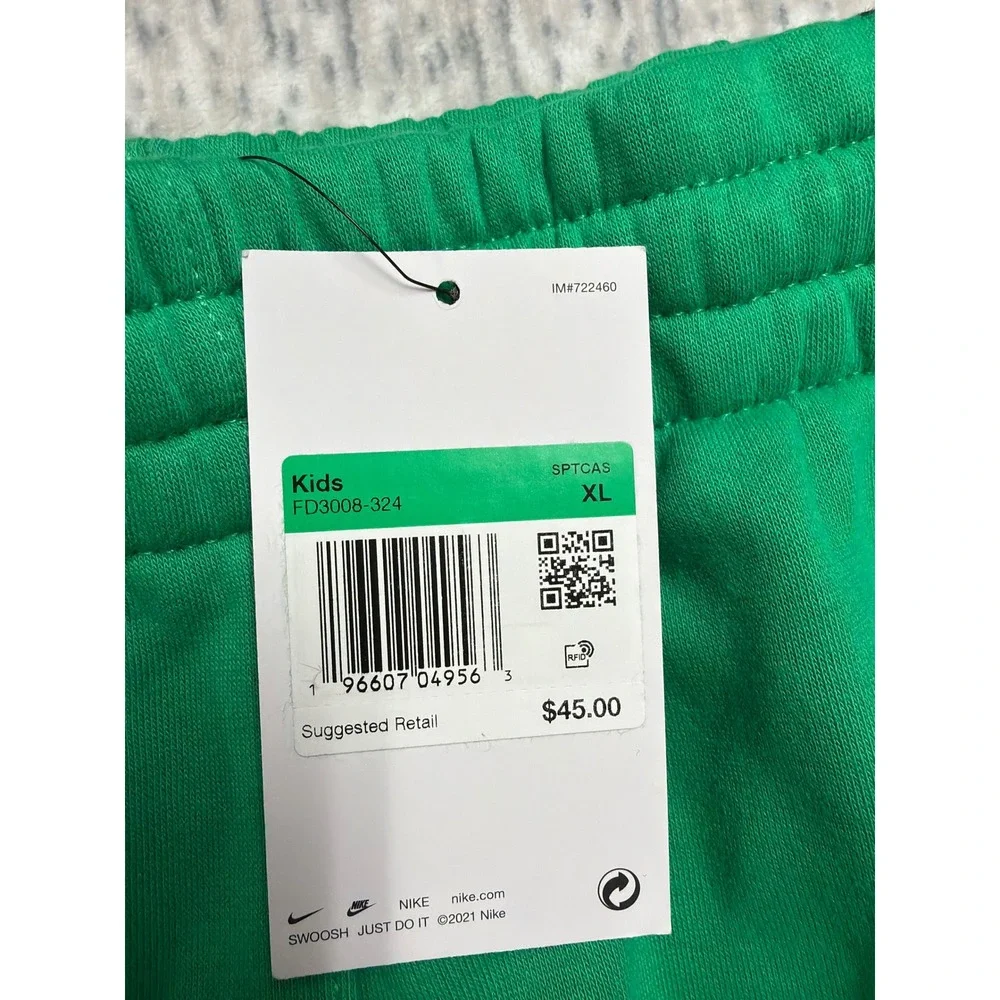 Nike‎ Kids Sportswear Fleece Joggers Green Sweatpants FD3008-324 Size XL